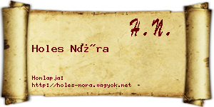 Holes Nóra névjegykártya