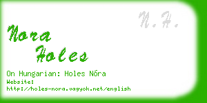 nora holes business card